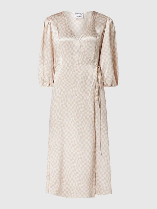 CATWALK JUNKIE Wickelkleid Aus Satin Modell 'Odile' - Sand 4 CATWALK JUNKIE Wickelkleid Aus Satin Modell 'Odile' - Sand – Bild 2