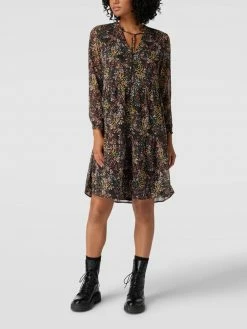 Montego Blusenkleid Mit Allover-Muster Modell 'Miniblume' - Schwarz