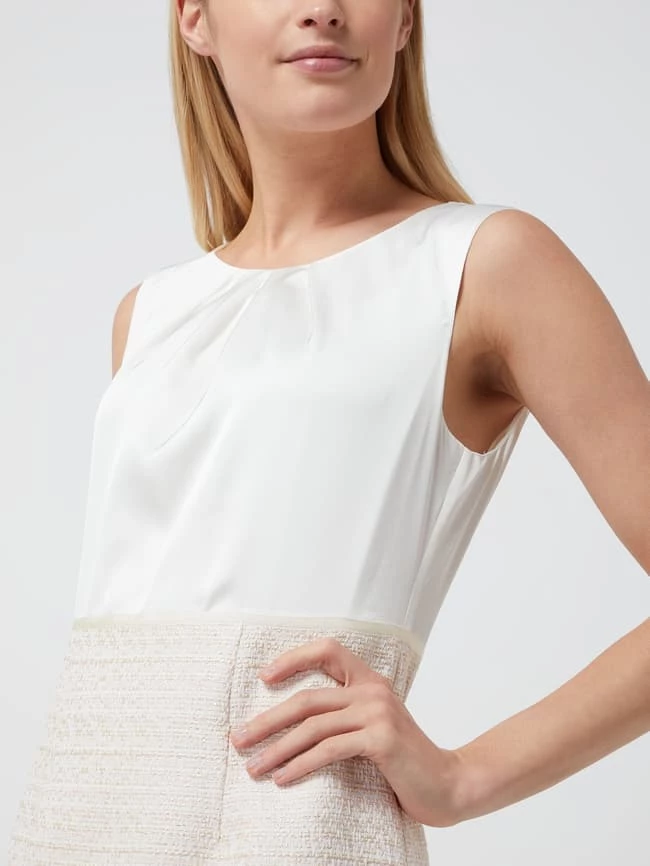 Christian Berg Cocktail Cocktailkleid Aus Satin Und Bouclé - Sand Meliert 5 Christian Berg Cocktail Cocktailkleid Aus Satin Und Bouclé - Sand Meliert – Bild 3