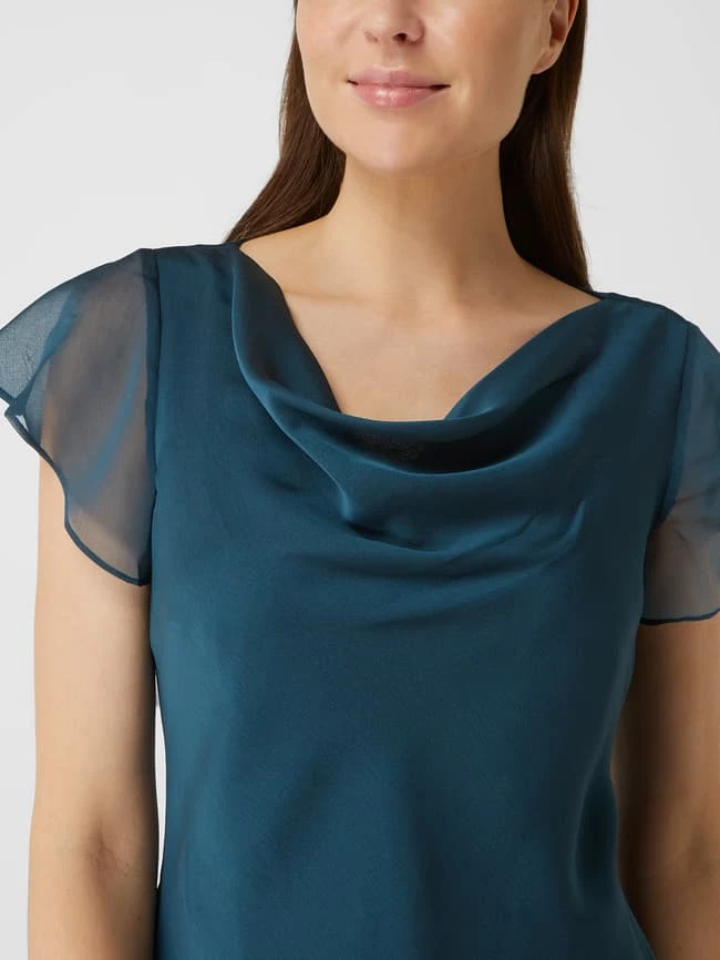 Christian Berg Cocktail Cocktailkleid Aus Chiffon - Petrol Meliert 5 Christian Berg Cocktail Cocktailkleid Aus Chiffon - Petrol Meliert – Bild 3