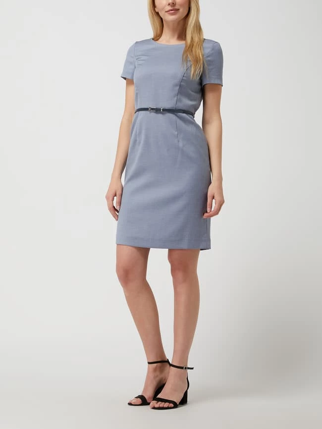 Montego Etuikleid Mit Gürtel - Marineblau Meliert 3 Montego Etuikleid Mit Gürtel - Marineblau Meliert