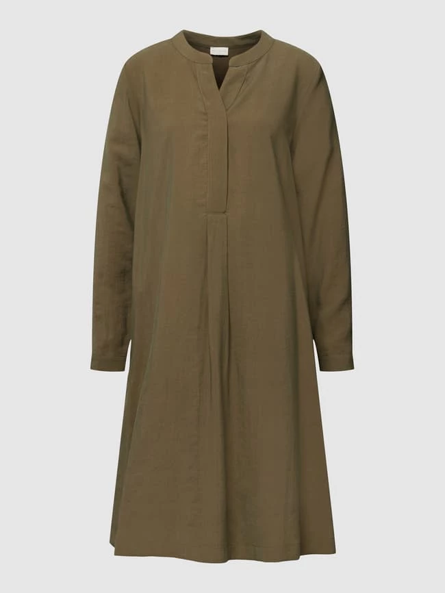 Milano Italy Knielanges Kleid Mit V-Ausschnitt - Khaki 4 Milano Italy Knielanges Kleid Mit V-Ausschnitt - Khaki – Bild 2