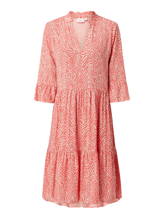 Saint Tropez Kleid Aus Viskose Modell 'Eda' - Koralle 4 Saint Tropez Kleid Aus Viskose Modell 'Eda' - Koralle – Bild 2