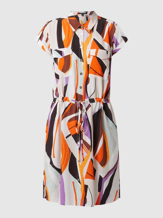 Comma Blusenkleid Aus Viskose - Orange 4 Comma Blusenkleid Aus Viskose - Orange – Bild 2