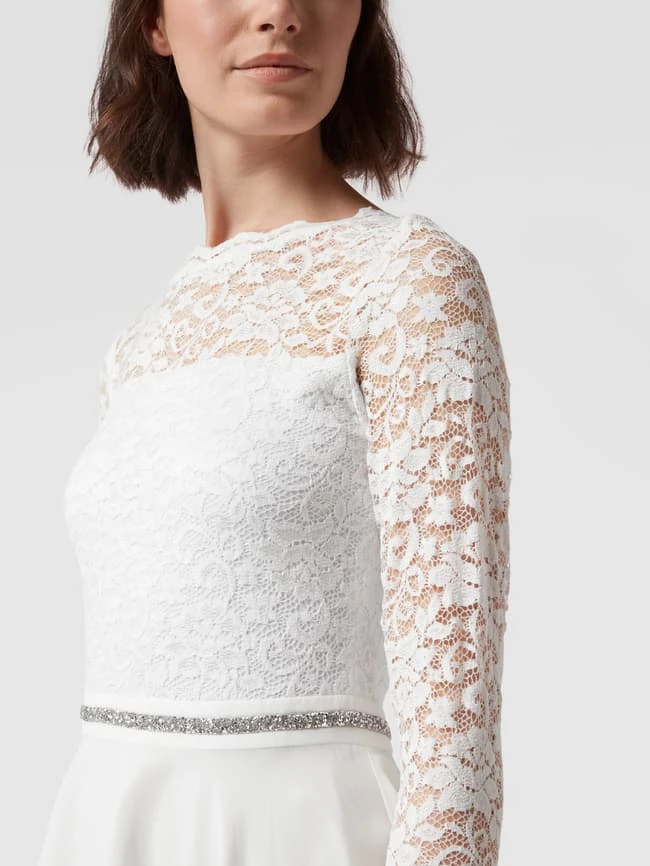 Swing Brautkleid Mit Floralen Stickereien Und Ziersteinen - Offwhite 5 Swing Brautkleid Mit Floralen Stickereien Und Ziersteinen - Offwhite – Bild 3