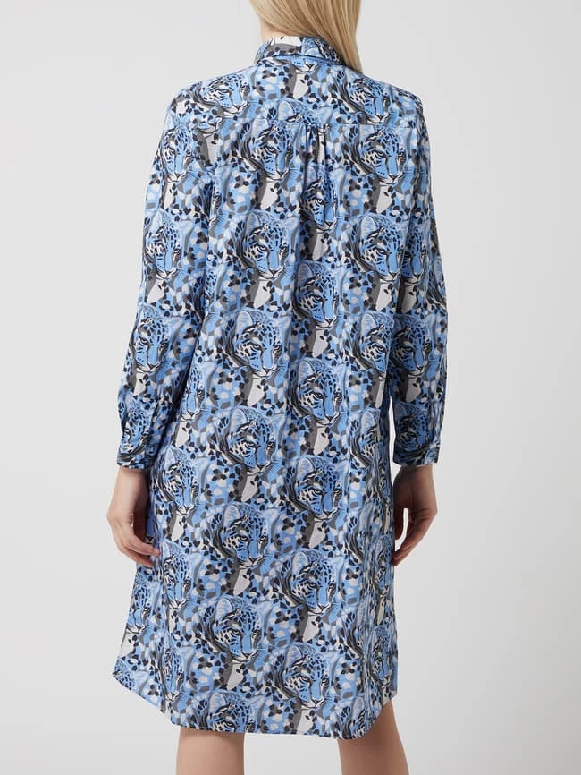 Milano Italy Blusenkleid Mit Animal-Print - Hellblau 7 Milano Italy Blusenkleid Mit Animal-Print - Hellblau – Bild 5