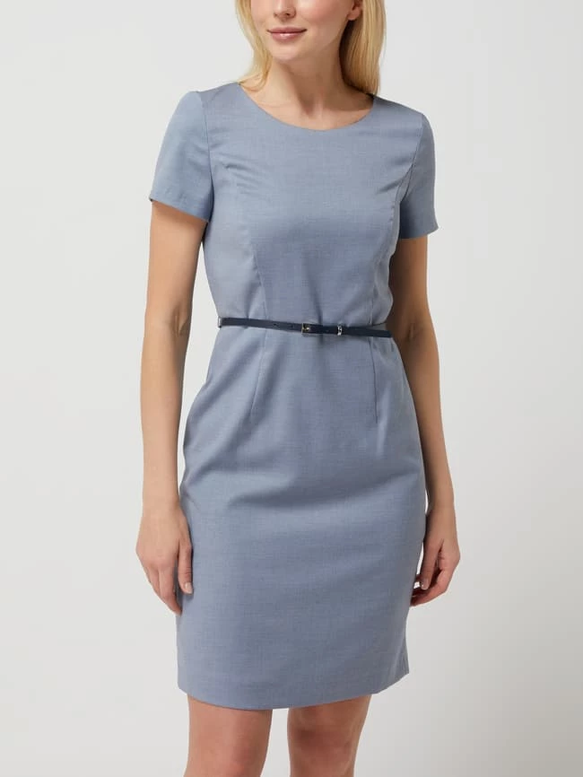 Montego Etuikleid Mit Gürtel - Marineblau Meliert 6 Montego Etuikleid Mit Gürtel - Marineblau Meliert – Bild 4