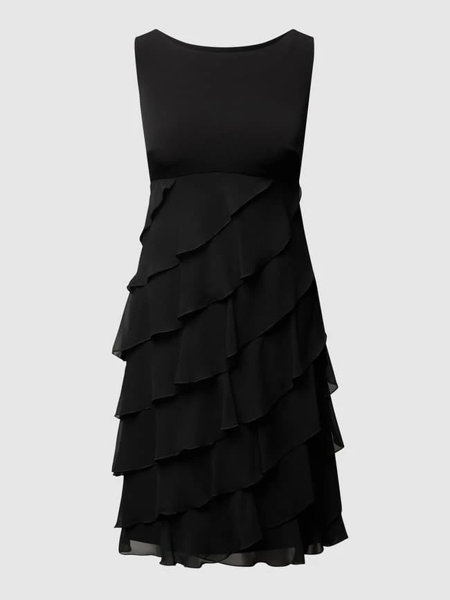 Swing Cocktailkleid Aus Chiffon Im Stufen-Look - Schwarz 4 Swing Cocktailkleid Aus Chiffon Im Stufen-Look - Schwarz – Bild 2