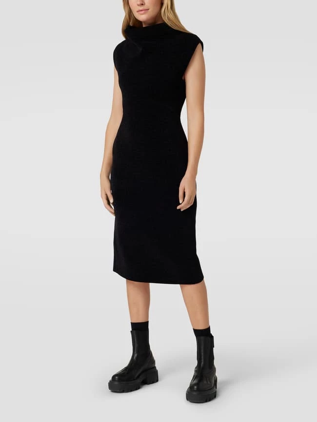 Emporio Armani Midikleid Mit Strukturiertem Obermaterial - Schwarz 6 Emporio Armani Midikleid Mit Strukturiertem Obermaterial - Schwarz – Bild 4