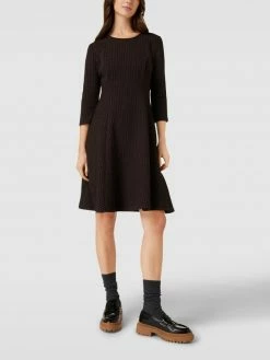 Montego Knielanges Kleid Mit Allover-Muster - Schwarz