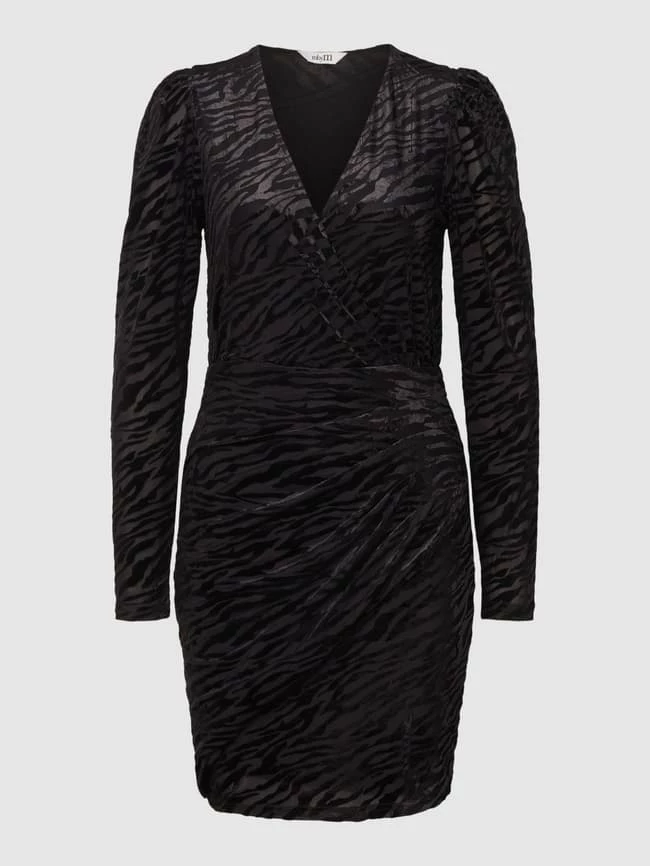 MbyM Knielanges Kleid Mit Strukturmuster Modell 'Delfina' - Schwarz 4 MbyM Knielanges Kleid Mit Strukturmuster Modell 'Delfina' - Schwarz – Bild 2