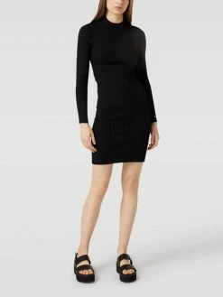 Guess Knielanges Kleid In Ripp-Optik - Schwarz