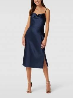 Laona Cocktailkleid Mit Wasserfall-Ausschnitt - Marineblau