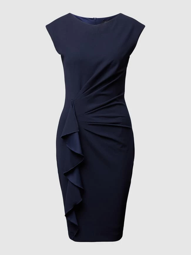 Paradi Cocktailkleid Aus Krepp Mit Drapierung - Dunkelblau 4 Paradi Cocktailkleid Aus Krepp Mit Drapierung - Dunkelblau – Bild 2