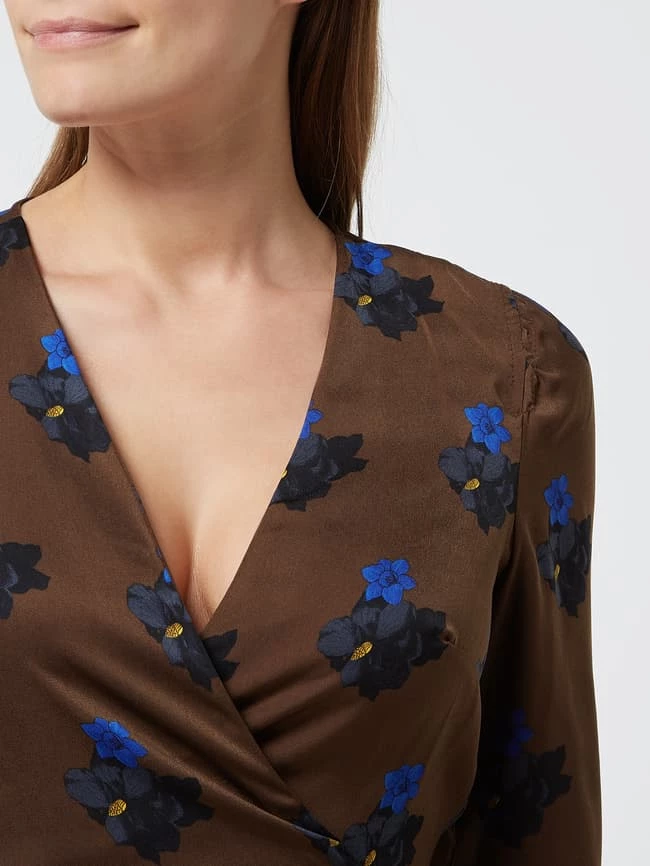 Mango Wickelkleid Mit Floralem Muster Modell 'Cress' - Hellbraun 5 Mango Wickelkleid Mit Floralem Muster Modell 'Cress' - Hellbraun – Bild 3