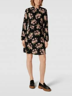 Vila Knielanges Kleid Mit Floralem Muster Modell 'VIJENNI' - Schwarz