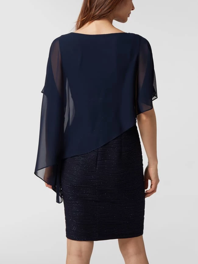 Swing Cocktailkleid Mit Glitter-Effekt Und Chiffonbesatz - Marineblau 7 Swing Cocktailkleid Mit Glitter-Effekt Und Chiffonbesatz - Marineblau – Bild 5