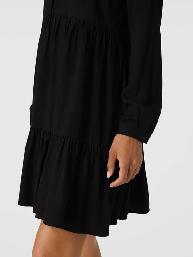 Vila Knielanges Kleid Mit Kurzer Knopfleiste Modell 'Vimorose' - Schwarz 5 Vila Knielanges Kleid Mit Kurzer Knopfleiste Modell 'Vimorose' - Schwarz – Bild 3