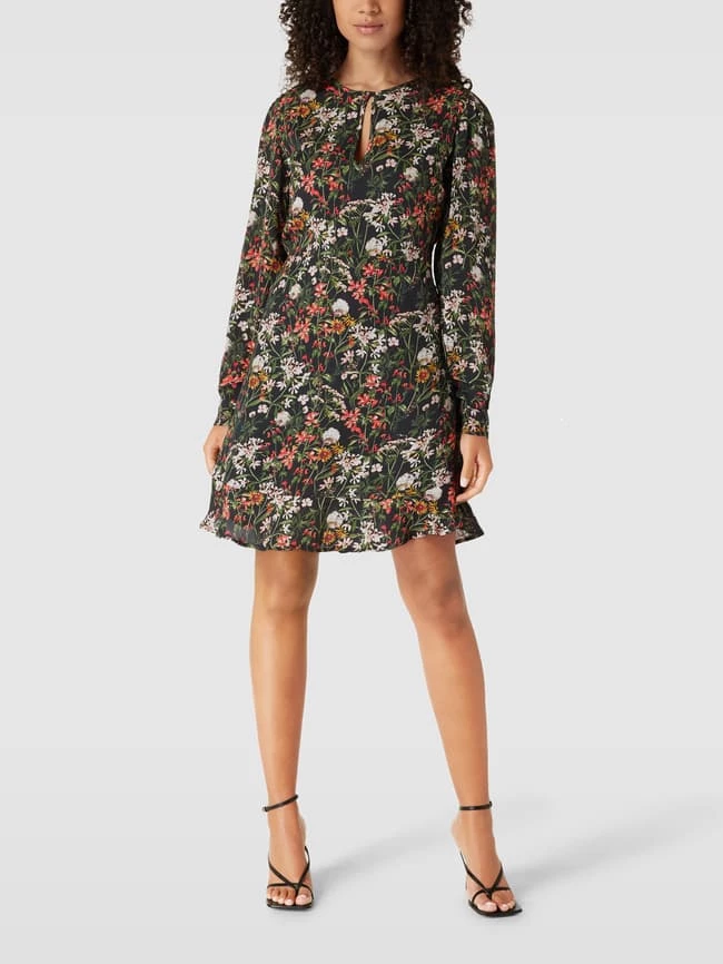 Scotch & Soda Knielanges Kleid Mit Floralem Muster - Schwarz 3 Scotch & Soda Knielanges Kleid Mit Floralem Muster - Schwarz