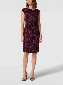 Swing Cocktailkleid Mit Allover-Muster - Bordeaux Rot