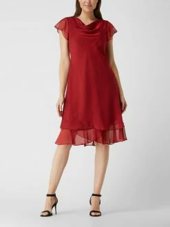 Christian Berg Cocktail Cocktailkleid Aus Chiffon - Kirschrot