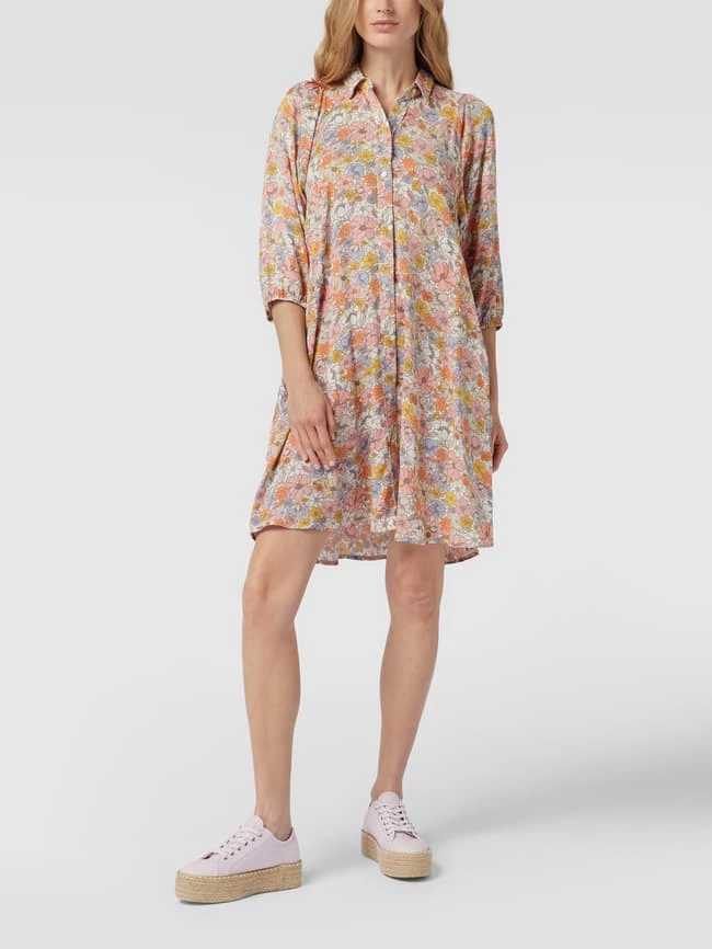 Jake*s Casual Knielanges Kleid Mit Floralem Allover-Muster - Ecru 3 Jake*s Casual Knielanges Kleid Mit Floralem Allover-Muster - Ecru