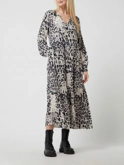 Milano Italy Midikleid Mit Animal-Print - Beige