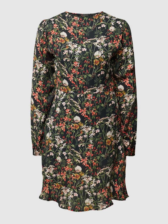 Scotch & Soda Knielanges Kleid Mit Floralem Muster - Schwarz 4 Scotch & Soda Knielanges Kleid Mit Floralem Muster - Schwarz – Bild 2