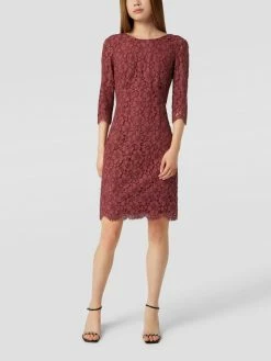 Montego Knielanges Kleid Mit Floralen Stickereien - Pink