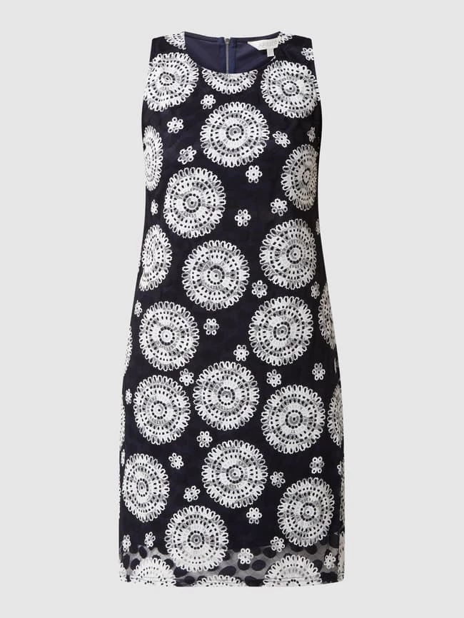 Apricot Kleid Mit Ornament-Muster - Marineblau 4 Apricot Kleid Mit Ornament-Muster - Marineblau – Bild 2